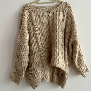 Urban outfitters x UNIF tan knit sweater size medium oversized